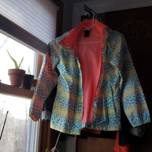 north face leopard raincoat